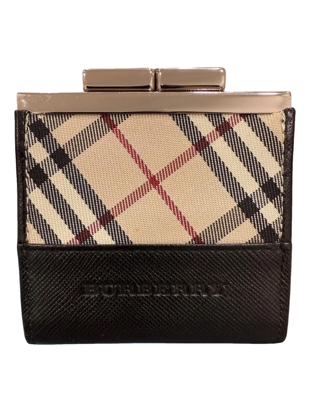 Burberry Kiss-lock Coin Purse in iconic Nova Check Canvas login